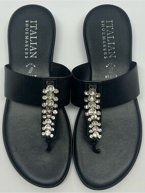ITALIAN SHOEMAKERS Caty Jeweled Embellished Slide Sandals Size 9.5